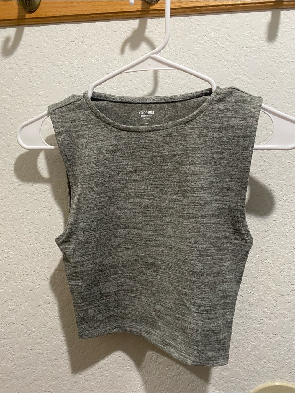 Express Gray Sleeveless Crop Top Tank